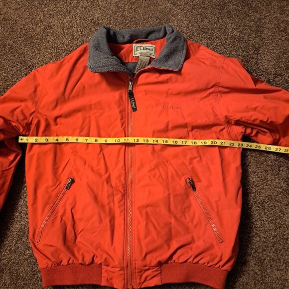 L.L. Bean Men’s Fleece Lined Thinsulate Warm-up Jacket Rust Orange M-Regular - Picture 4 of 10
